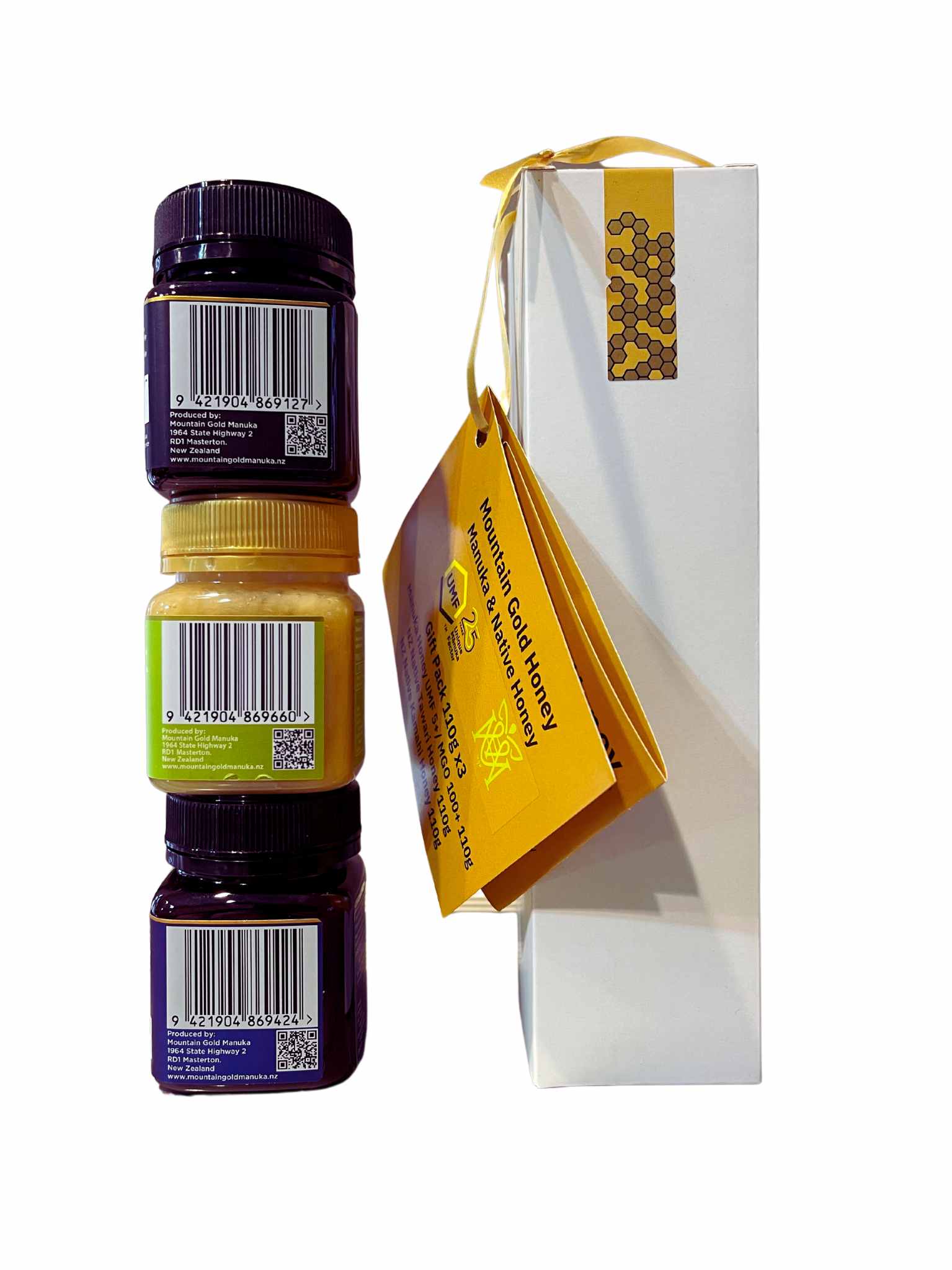 Mountain Gold UMF 5+ Manuka-, Kamahi- und Tawari-Honig-Geschenkpaket
