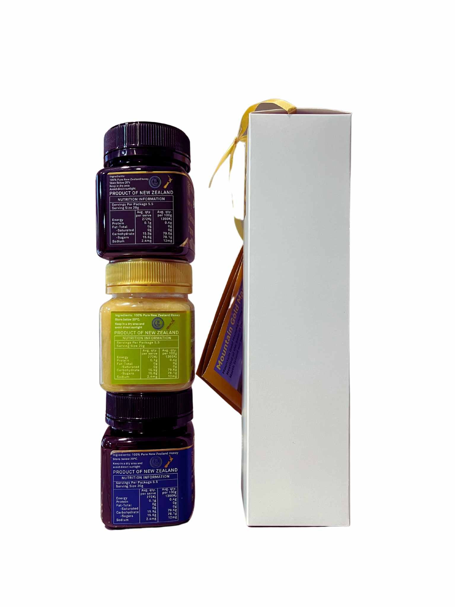 Mountain Gold UMF 5+ Manuka, Kamahi, and Tawari Honey Gift Pack