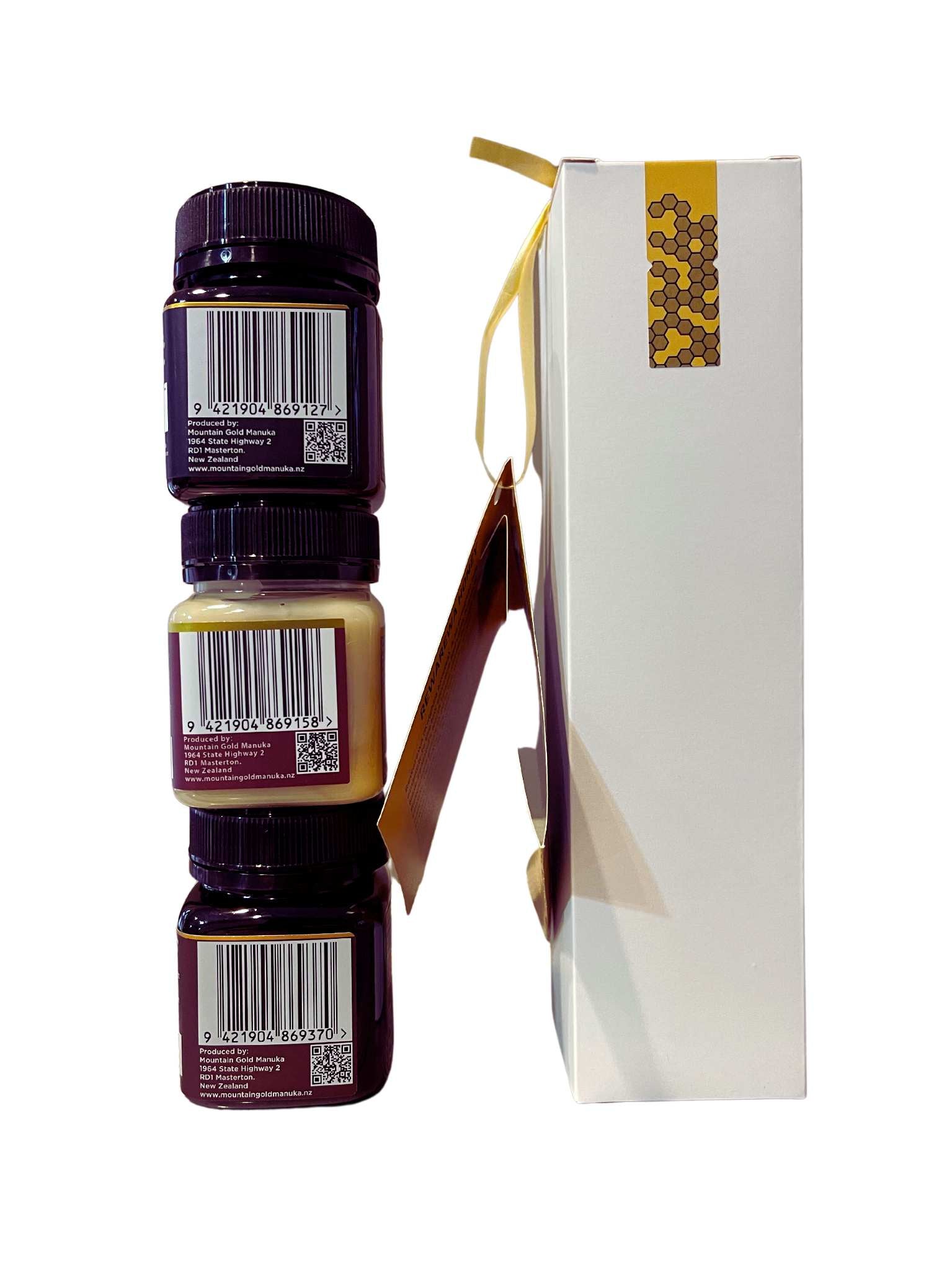Mountain Gold UMF 5+ Manuka-, Southern Rata- und Rewarewa-Honig-Geschenkpaket