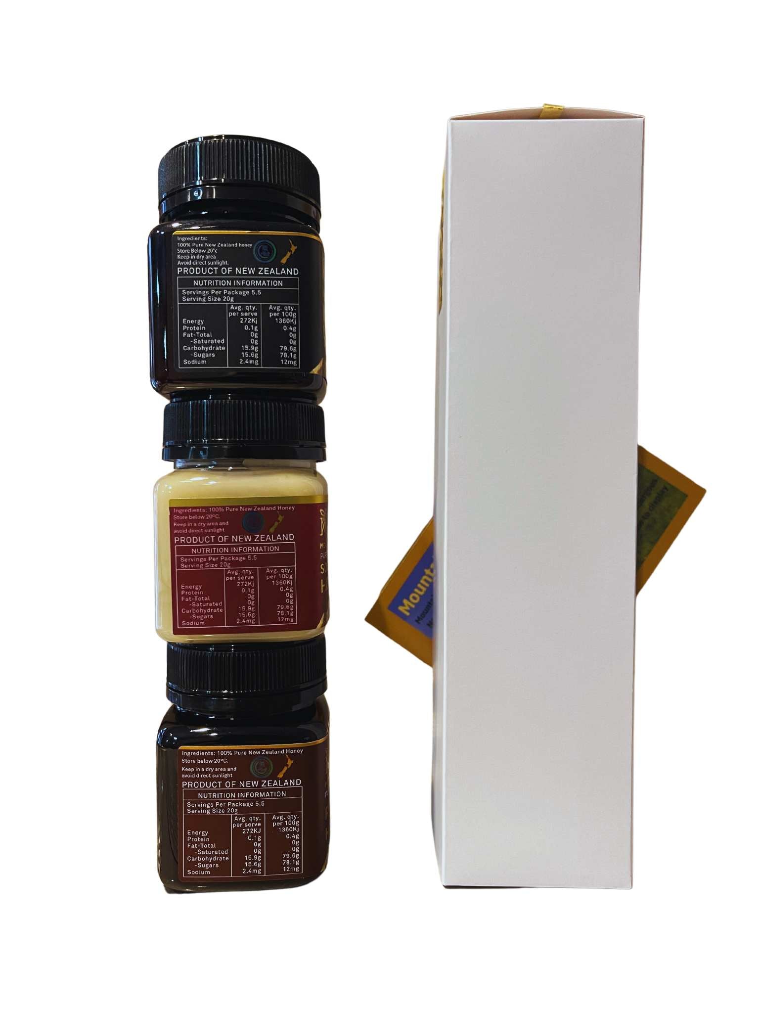 Mountain Gold UMF 5+ Manuka, Southern Rata and Rewarewa Honey Gift Pack