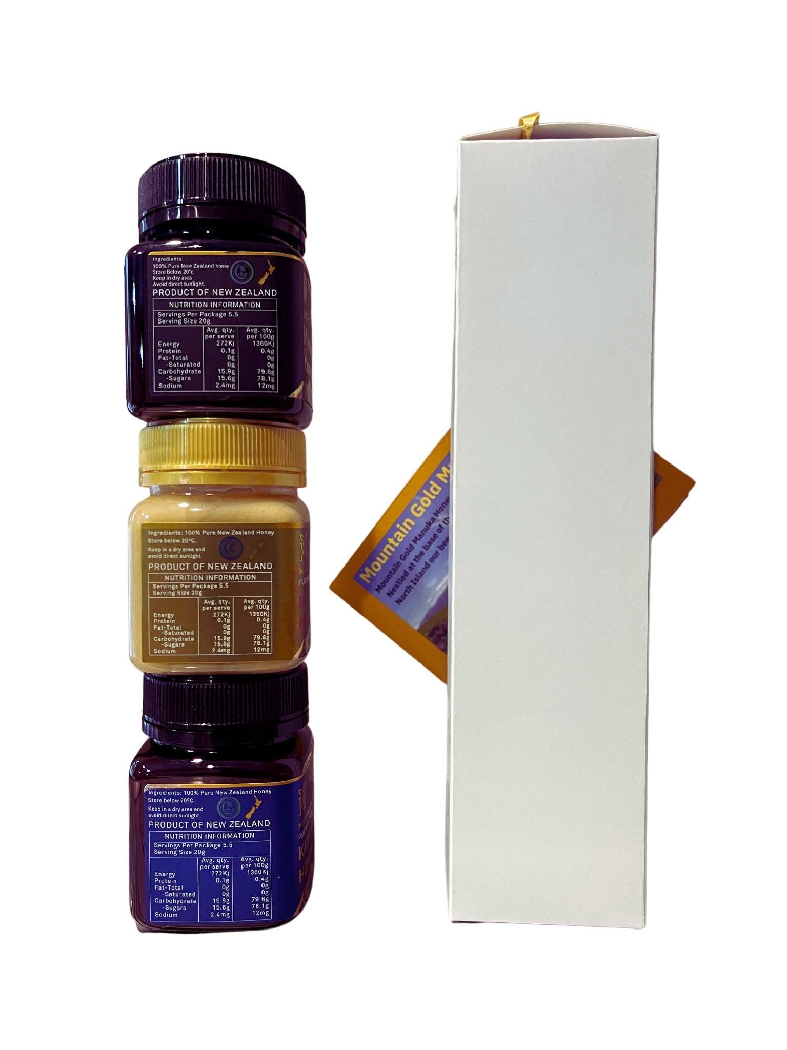 Mountain Gold UMF 5+ Manuka, Pohutukawa, and Kamahi Honey Gift Pack