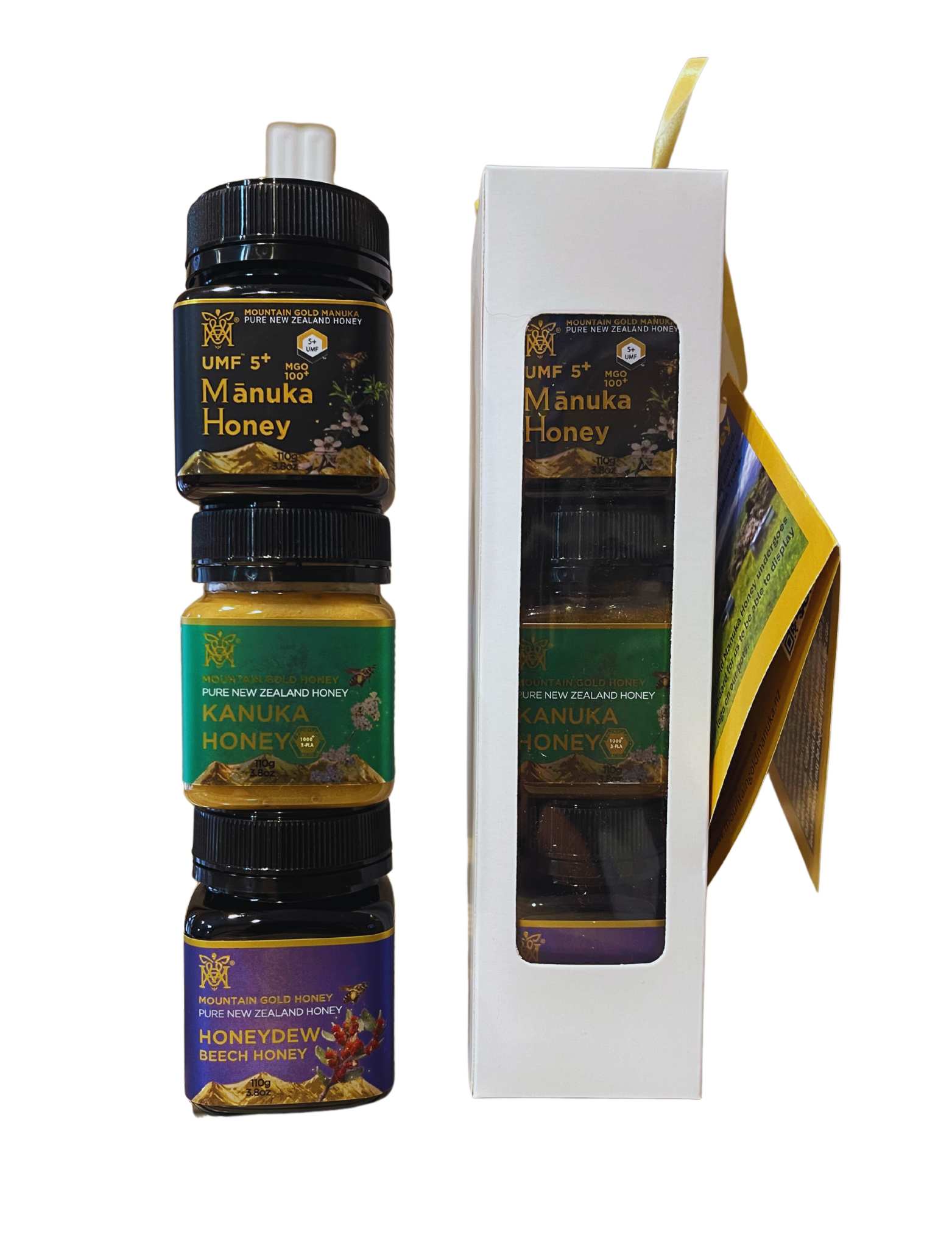 Mountain Gold UMF 5+ Manuka, Kanuka, and Beech Honeydew Honey Gift Pack