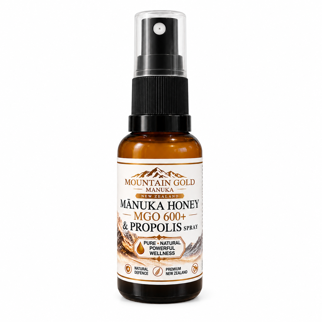 Throat Spray - Mountain Gold Mānuka Honey MGO 600+ with Propolis & Myrrh 30ml