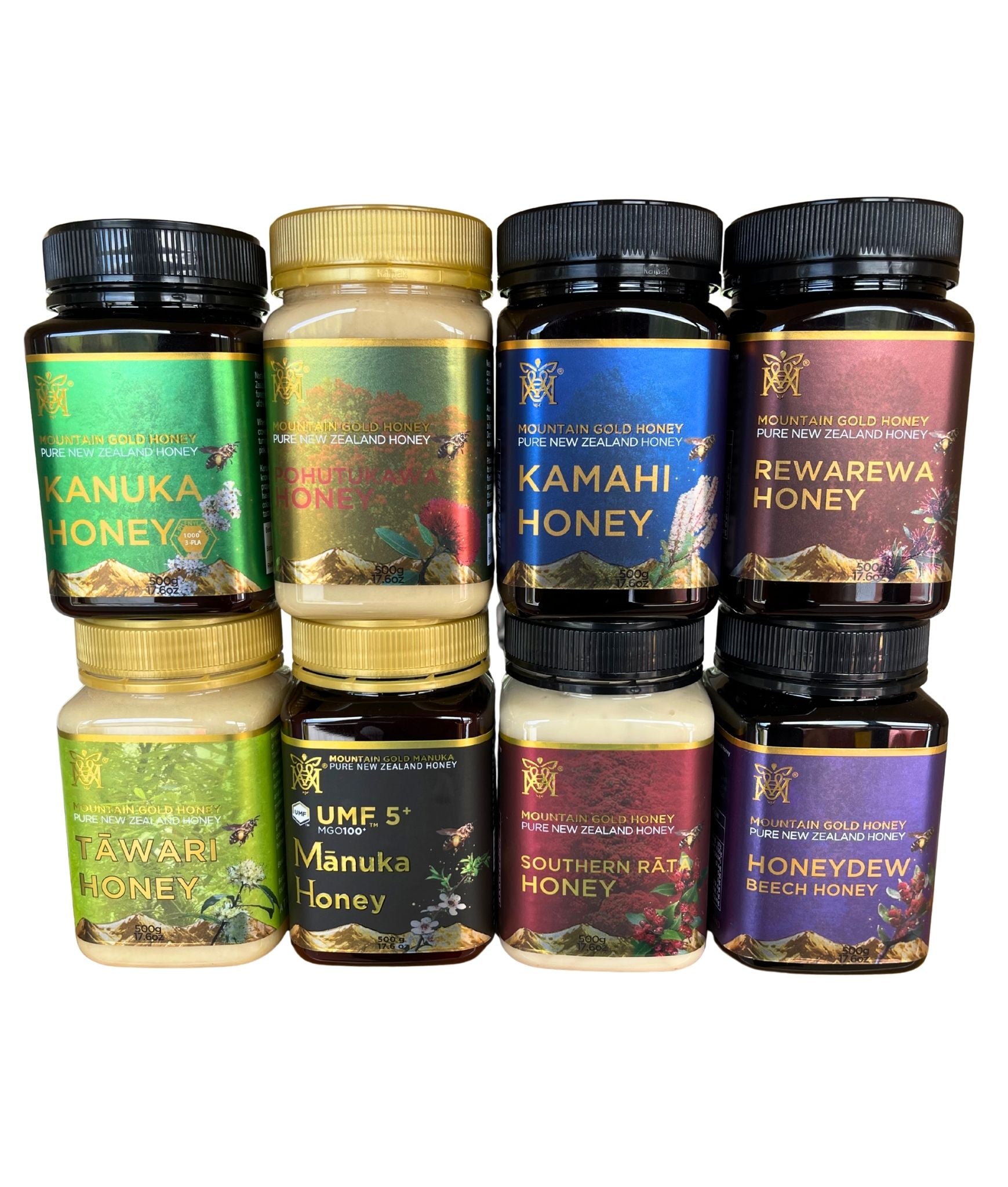 Mountain Gold Native Honey Collection- Luxury Selection from New Zealand (Multi buy-Unboxed)