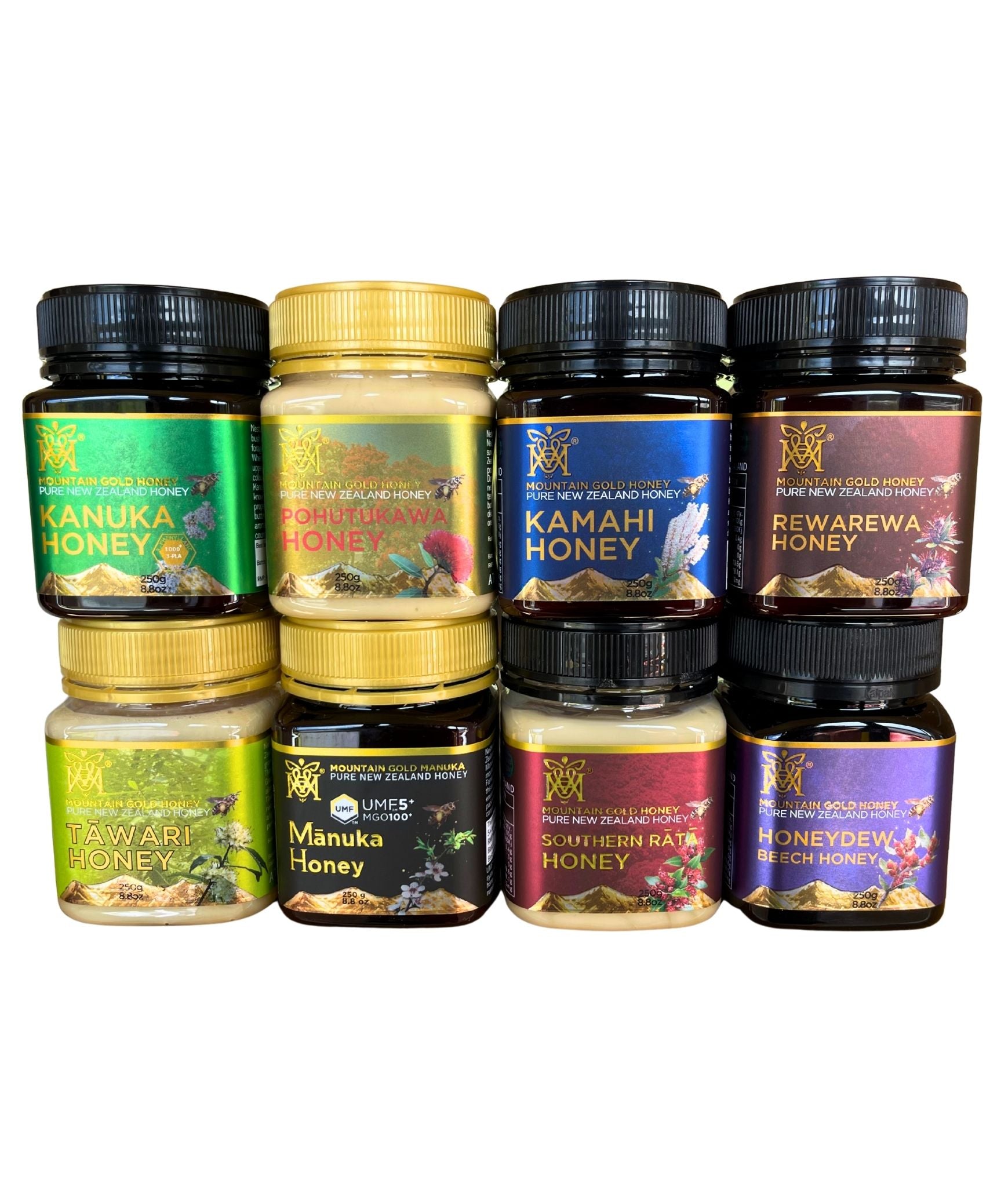 Mountain Gold Native Honey Collection- Luxury Selection from New Zealand (Multi buy-Unboxed)