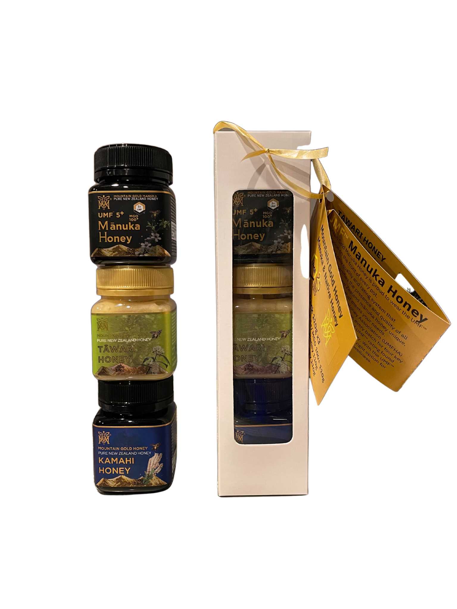 Mountain Gold UMF 5+ Manuka, Kamahi, and Tawari Honey Gift Pack